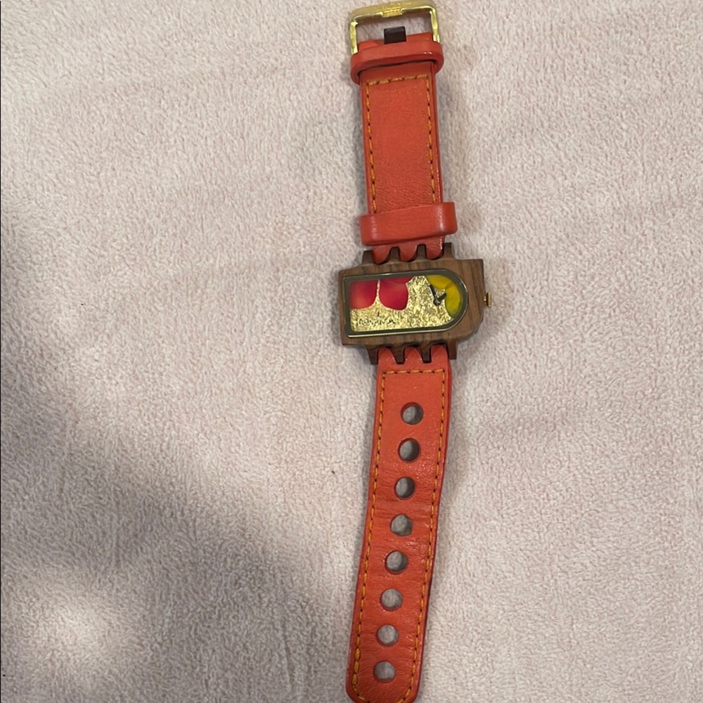 Mistura Unique Orange Leather Watch